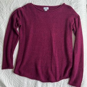 Old Navy Medium “cranberry” or burgundy colored sweater 60% cotton 40% acrylic.